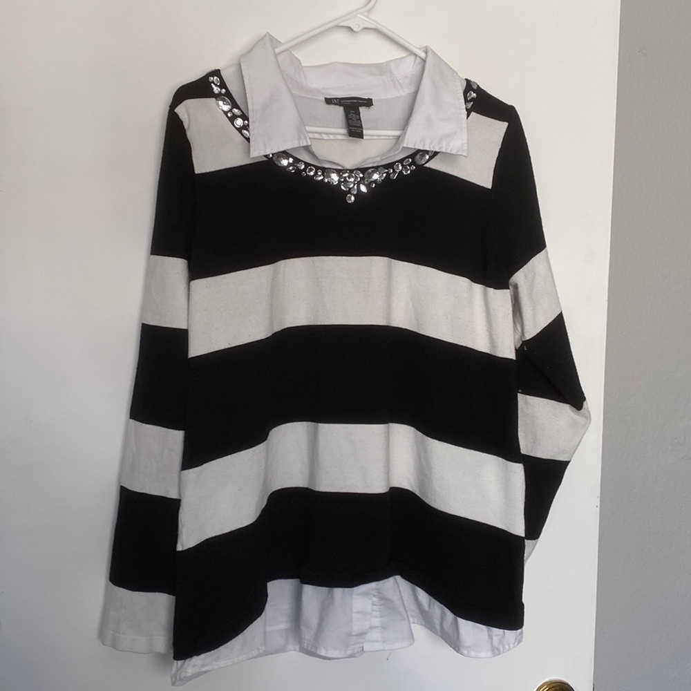 Long sleeved striped top